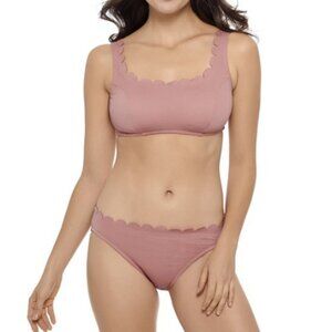 Time and Tru Women's Scalloped Swimsuit Top small